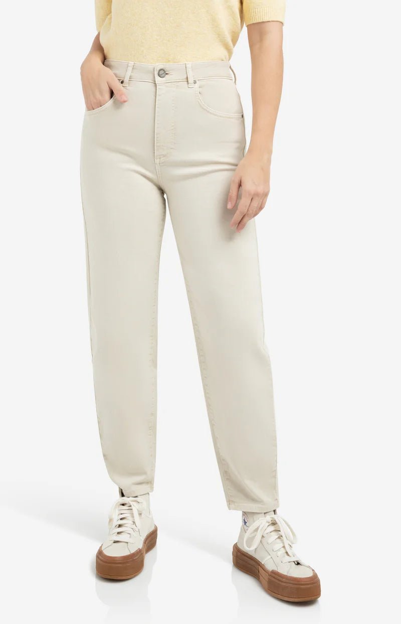 picture of Yaya Barrel Jeans Back Seam Detail - Sandstone Beige - Number Two - womens - fashion - clothing - Yaya 2