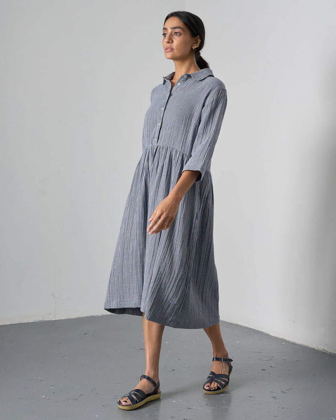 picture of Bibico Bea Dress - Navy Check - Number Two - womens - fashion - clothing - Bibico 1