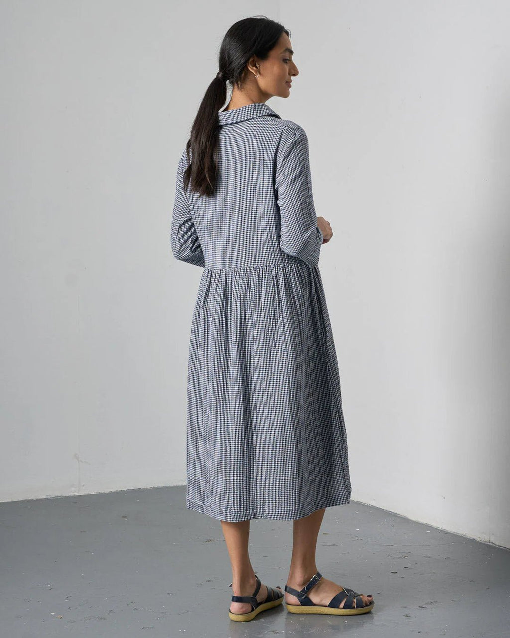 picture of Bibico Bea Dress - Navy Check - Number Two - womens - fashion - clothing - Bibico 2