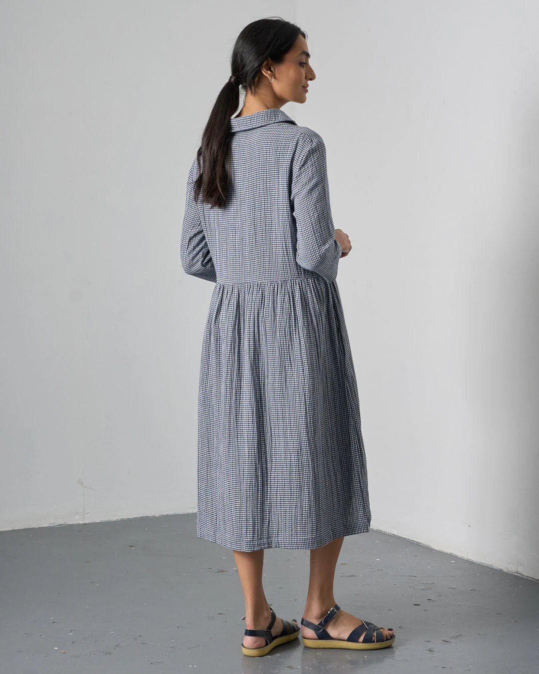 picture of Bibico Bea Dress - Navy Check - Number Two - womens - fashion - clothing - Bibico 2