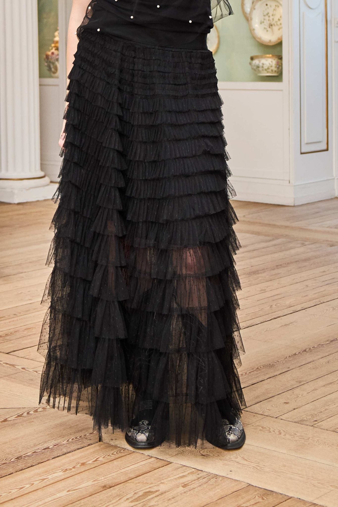 picture of Black Colour ANGELINA mesh Skirt - Black - Number Two - womens - fashion - clothing - Black Colour 1