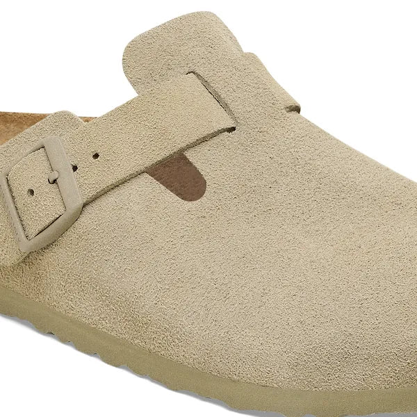 Birkenstock Boston Suede Leather Faded Khaki