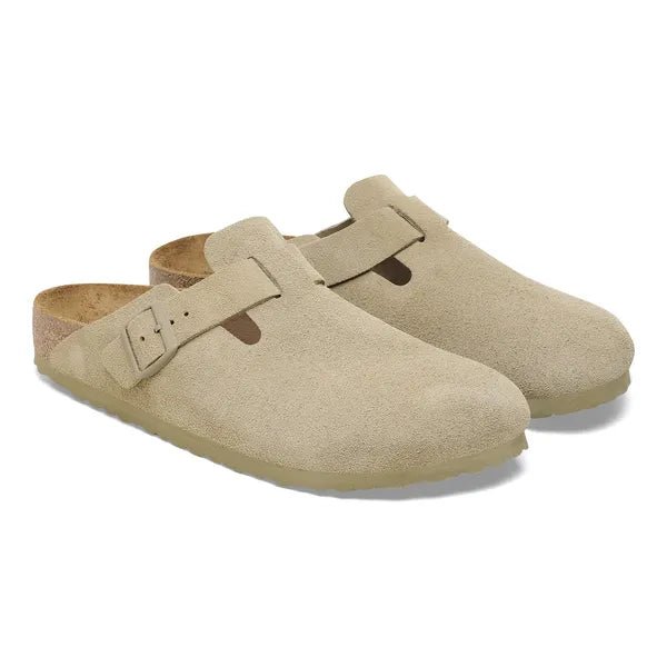 Birkenstock Boston Suede Leather Faded Khaki
