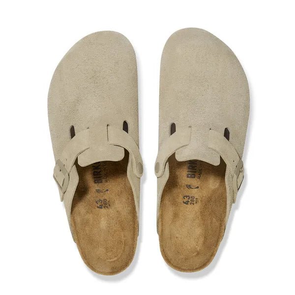Birkenstock Boston Suede Leather Faded Khaki