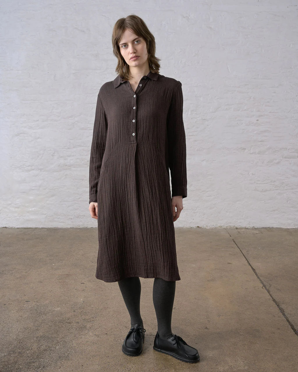 Bibico Alexa Shirt Dress - Cocoa Check