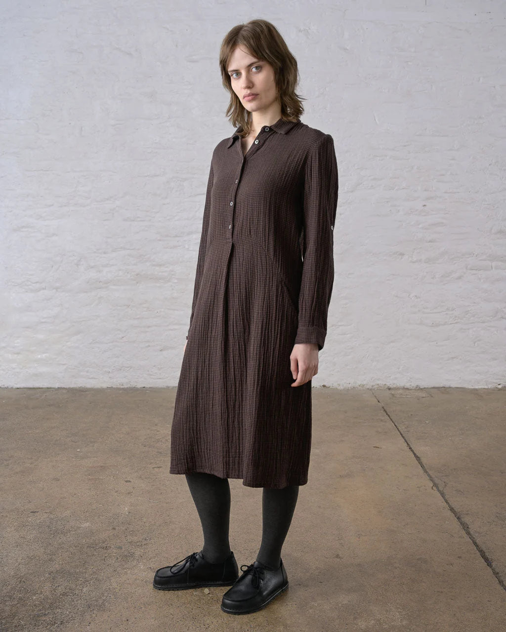 Bibico Alexa Shirt Dress - Cocoa Check