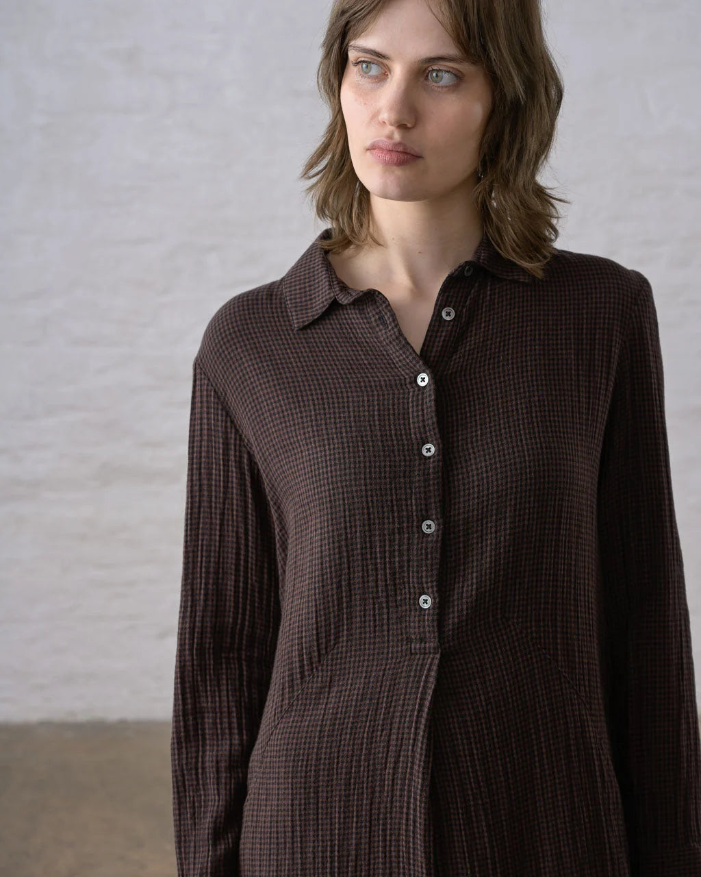 Bibico Alexa Shirt Dress - Cocoa Check