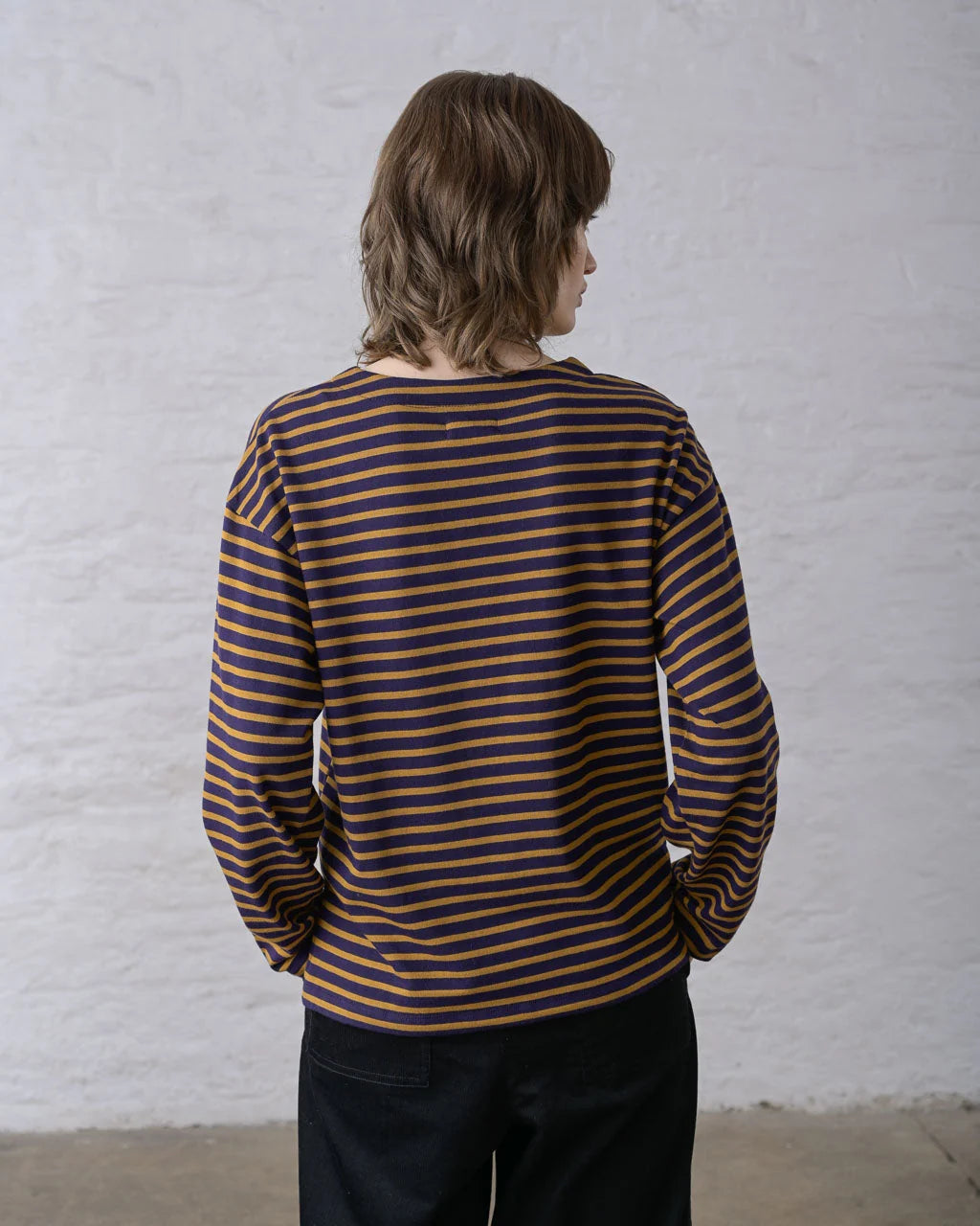 Bibico Zoe Relaxed T-Shirt - Navy & Pumpkin Stripe