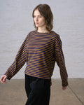 Bibico Zoe Relaxed T-Shirt - Navy & Pumpkin Stripe