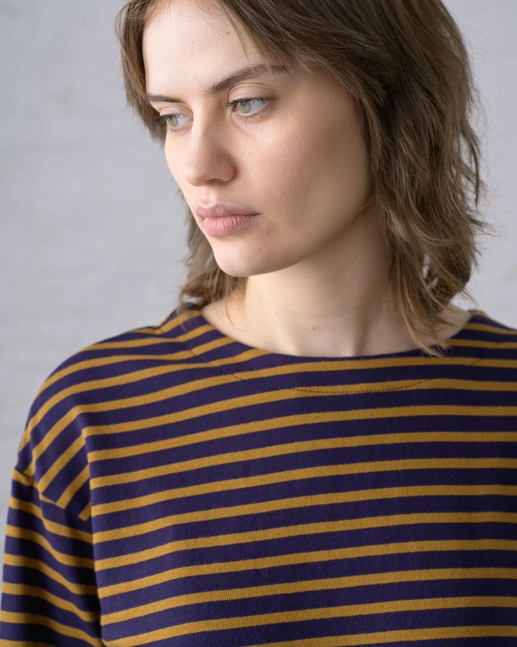 Bibico Zoe Relaxed T-Shirt - Navy & Pumpkin Stripe