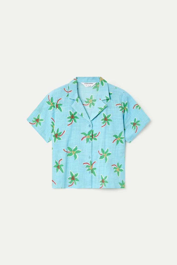 picture of Compania Fantastica 43115 Coconut Tree Shirt - Turquoise - Number Two - womens - fashion - clothing - Compania Fantastica 2