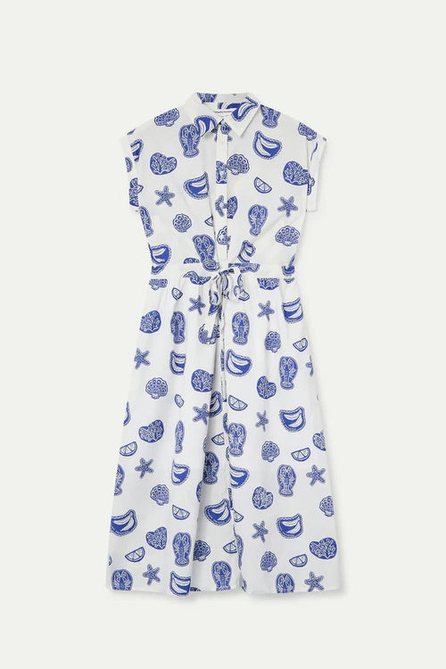 picture of Compania Fantastica 41121 Lobster Print Dress - Blue/White - Number Two - womens - fashion - clothing - Compania Fantastica 2