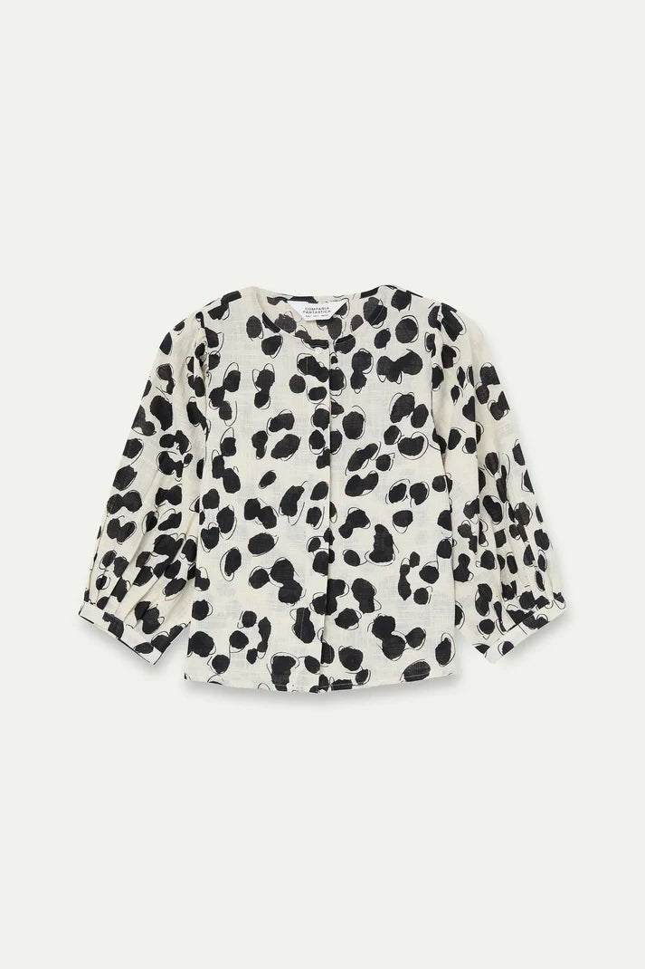 picture of Compania Fantastica 43020 Dalmatian Print Blouse - Black/Ecru - Number Two - womens - fashion - clothing - Compania Fantastica 2