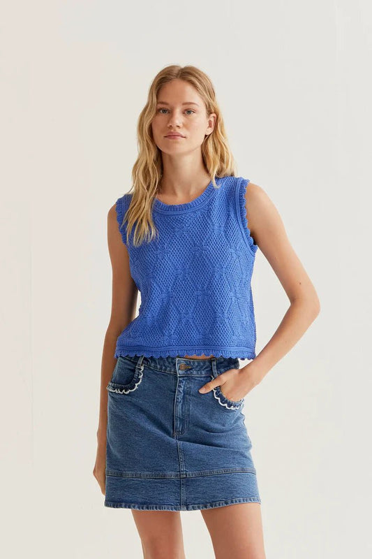 picture of Compania Fantastica 10303 Knit Tank - Bamboo Blue - Number Two - womens - fashion - clothing - Compania Fantastica 1