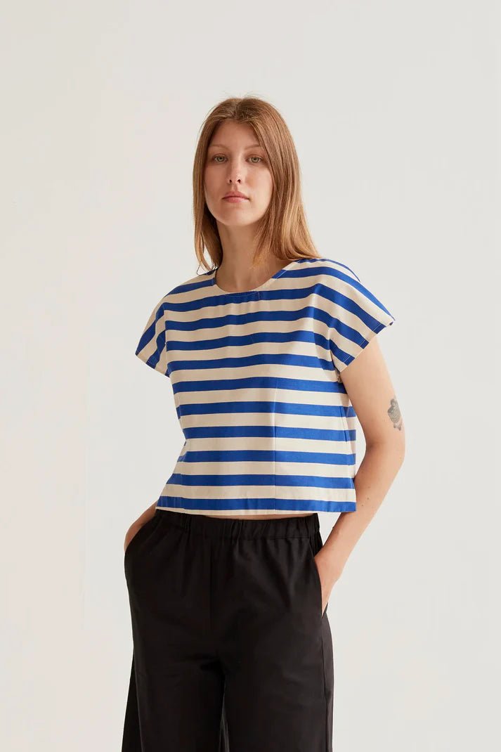 picture of Compania Fantastica 41001 Striped Blouse - Bamboo Blue - Number Two - womens - fashion - clothing - Compania Fantastica 1