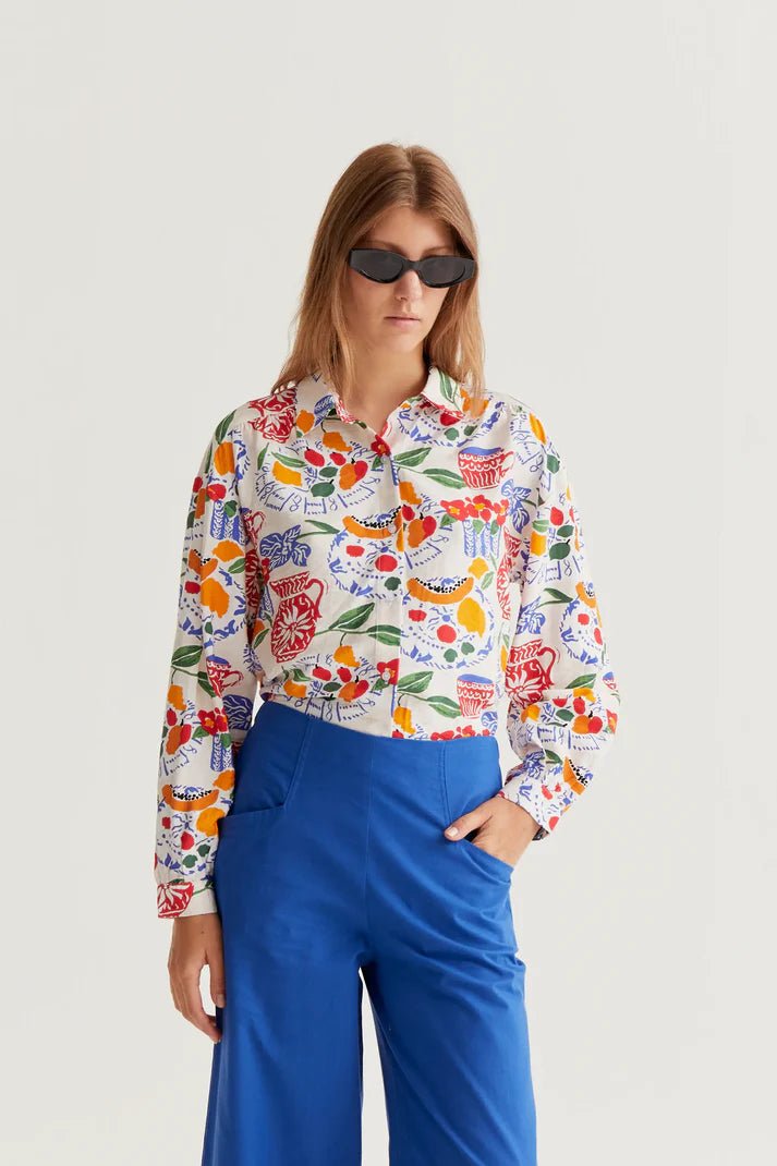 picture of Compania Fantastica 11004 Fruity Still Life Shirt - Red Multi - Number Two - womens - fashion - clothing - Compania Fantastica 1