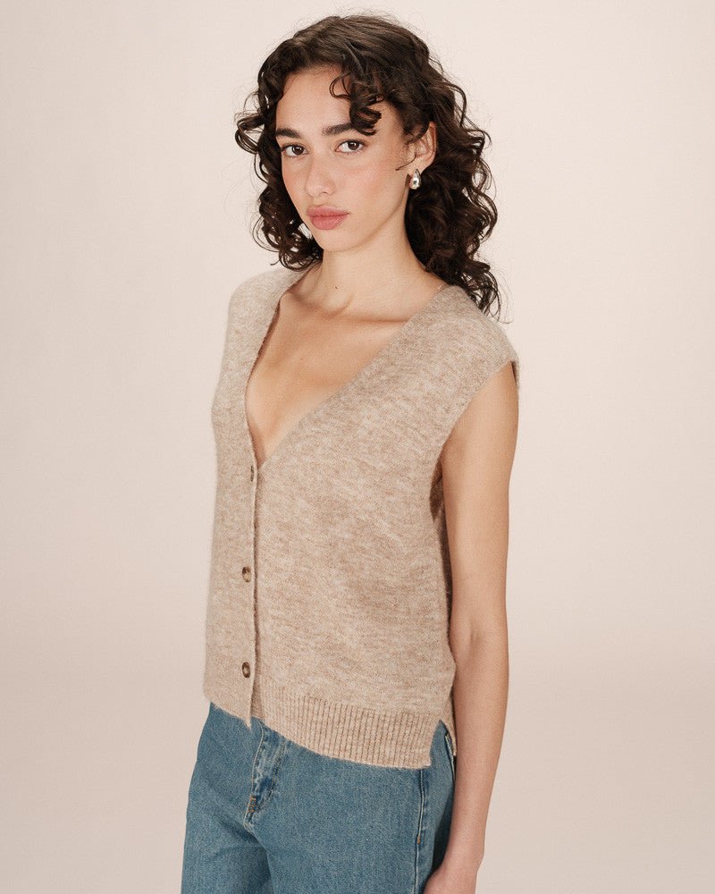picture of Grace & Mila Santa Knit Tank Top - Beige - Number Two - womens - fashion - clothing - Grace & Mila 2
