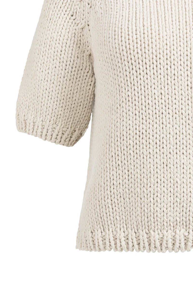 picture of Yaya Chunky Knit Short Sleeve Sweater - Kit Beige - Number Two - womens - fashion - clothing - Yaya 6