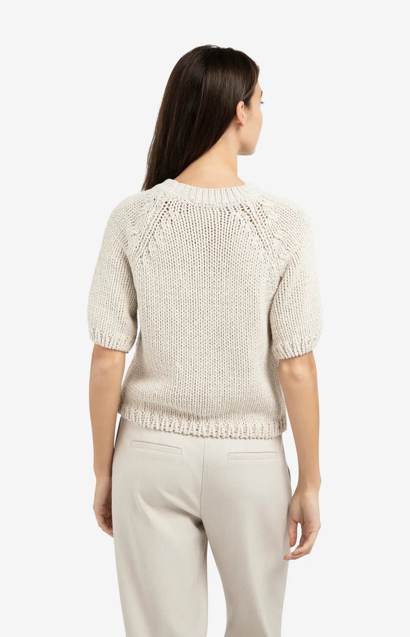picture of Yaya Chunky Knit Short Sleeve Sweater - Kit Beige - Number Two - womens - fashion - clothing - Yaya 3