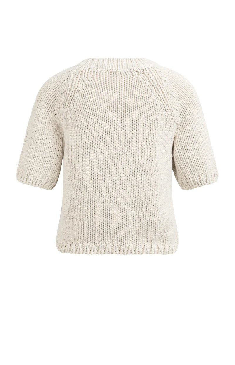 picture of Yaya Chunky Knit Short Sleeve Sweater - Kit Beige - Number Two - womens - fashion - clothing - Yaya 5