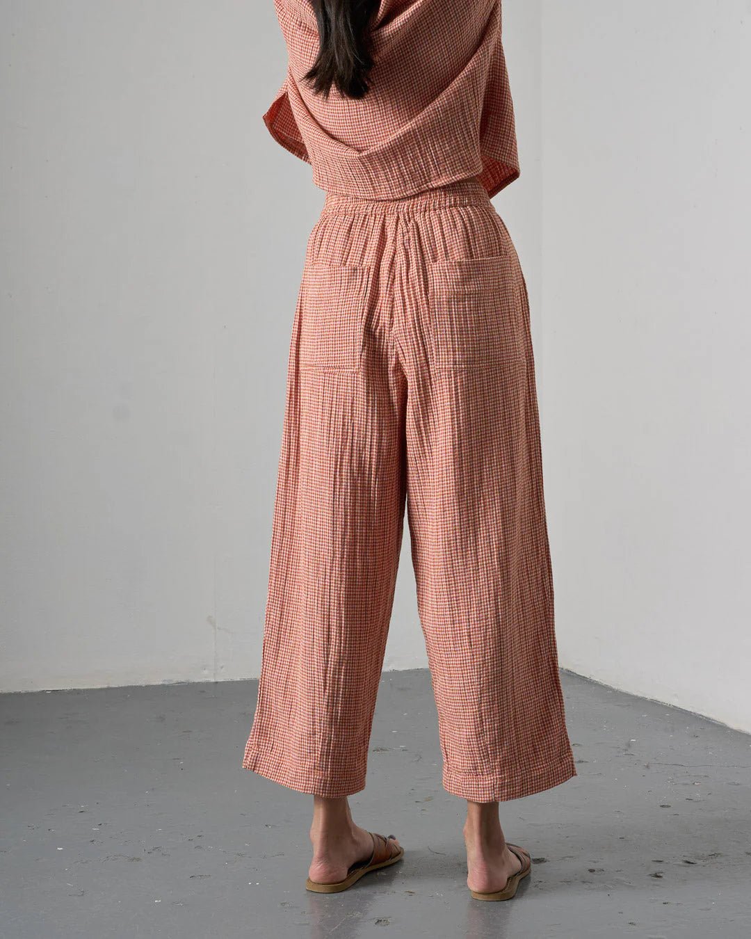 picture of Bibico Clara Trousers - Rust Check - Number Two - womens - fashion - clothing - Bibico 3