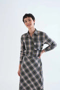 picture of Compania Fantastica 11015 Plaid Shirt - Green - Number Two - womens - fashion - clothing - Compania Fantastica 1