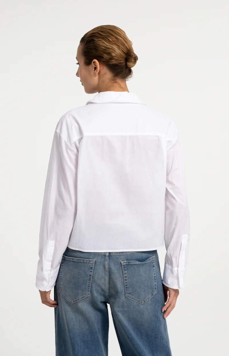 picture of Yaya Cotton Blouse with Wired Collar & Cuffs - Pure White - Number Two - womens - fashion - clothing - Yaya 5