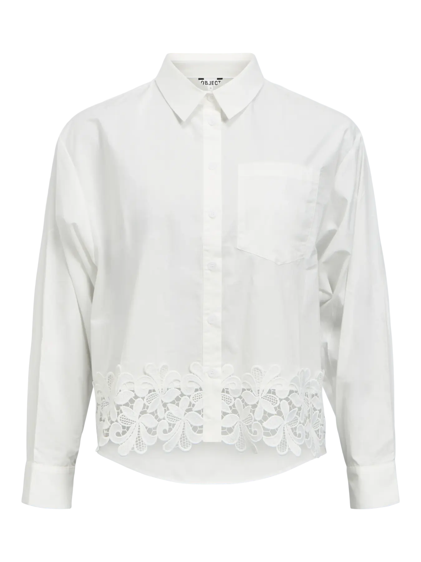Object Asly Shirt - Bright White/White Lace