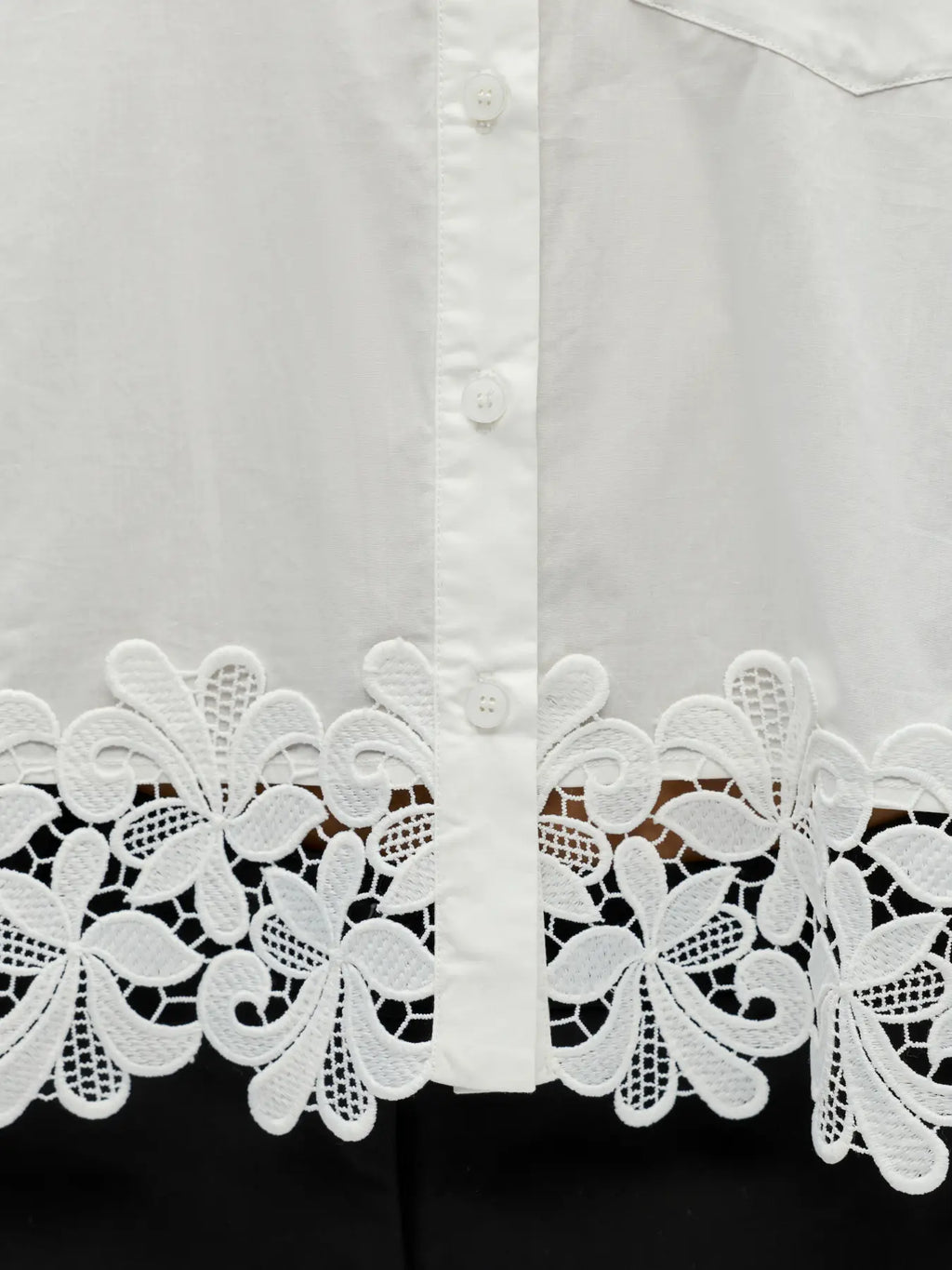 Object Asly Shirt - Bright White/White Lace