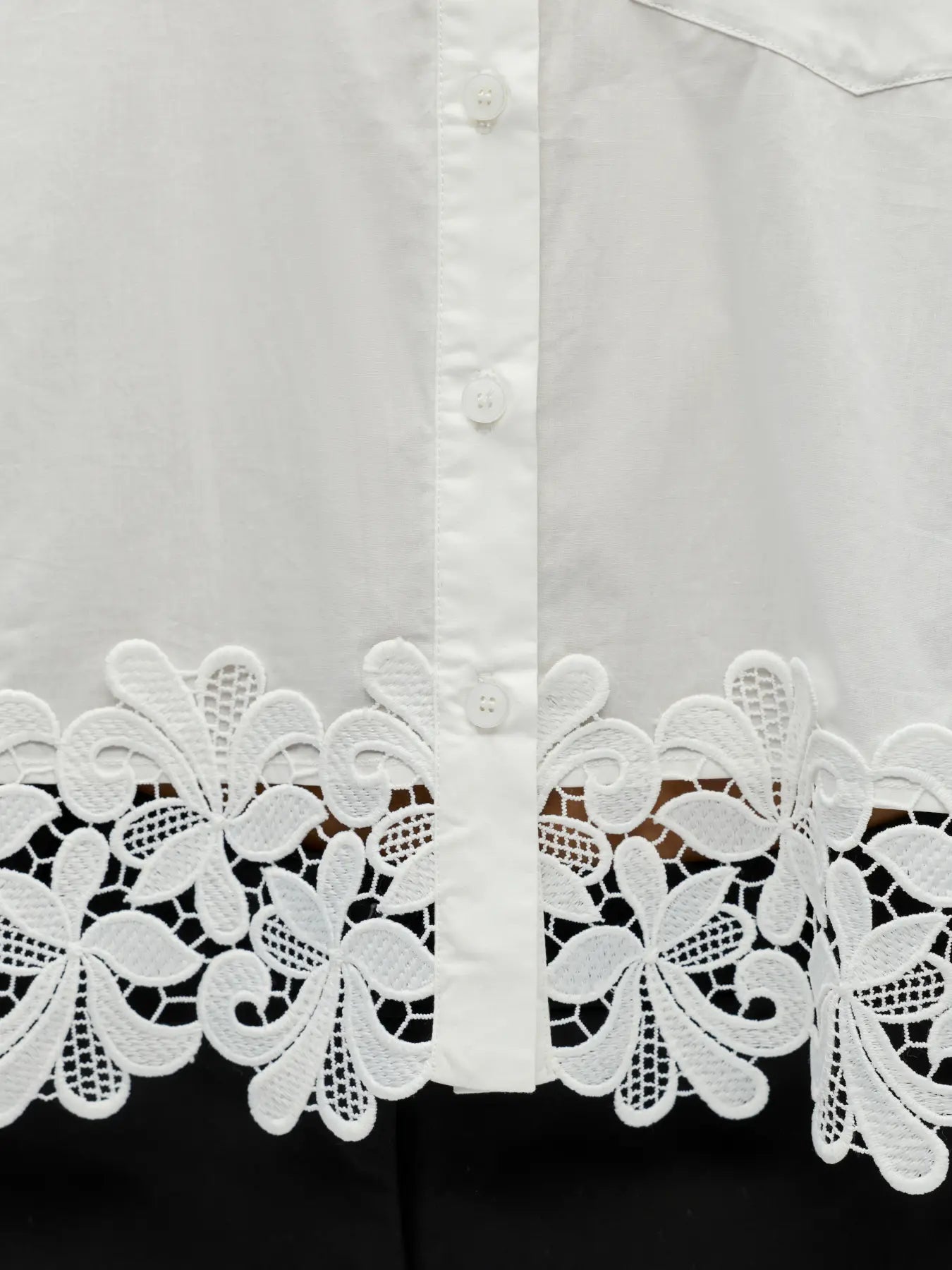Object Asly Shirt - Bright White/White Lace