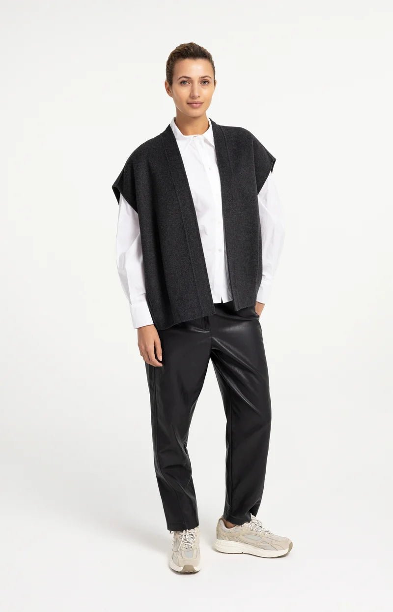 picture of Yaya Faux Leather Carrot Trousers - Hole Black - Number Two - womens - fashion - clothing - Yaya 1
