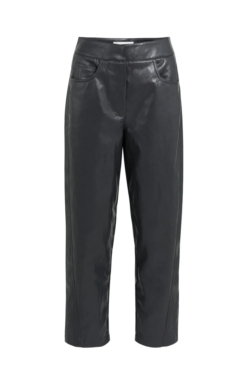 picture of Yaya Faux Leather Carrot Trousers - Hole Black - Number Two - womens - fashion - clothing - Yaya 4