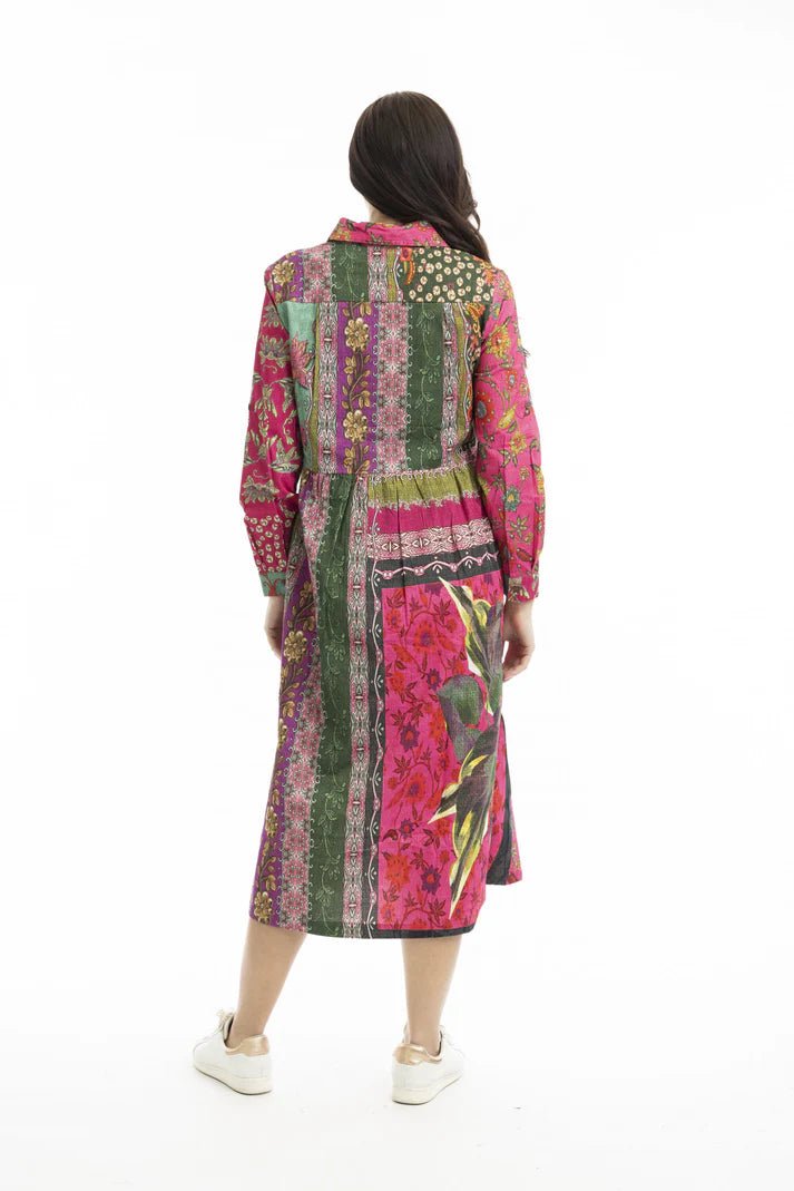 picture of Orientique Collar Dress Digital Print Cord - Flora - Number Two - womens - fashion - clothing - Orientique 2