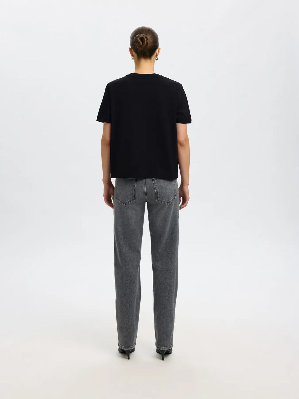 Selected Femme Essential SS Boxy Tee - Black