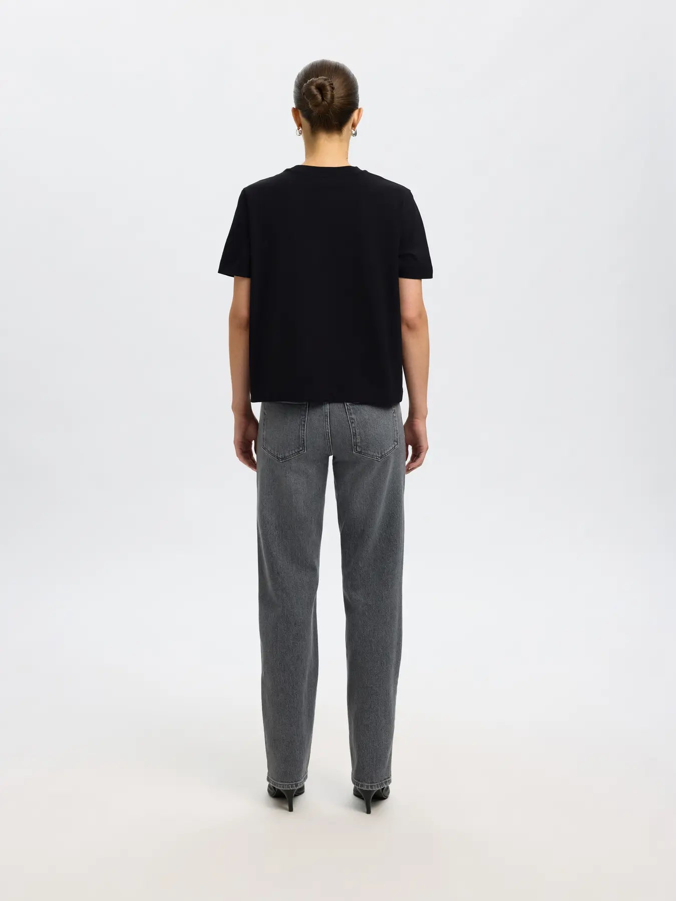 Selected Femme Essential SS Boxy Tee - Black