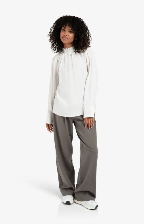 picture of Yaya High Neck Top - Early Frost White - Number Two - womens - fashion - clothing - Yaya 5