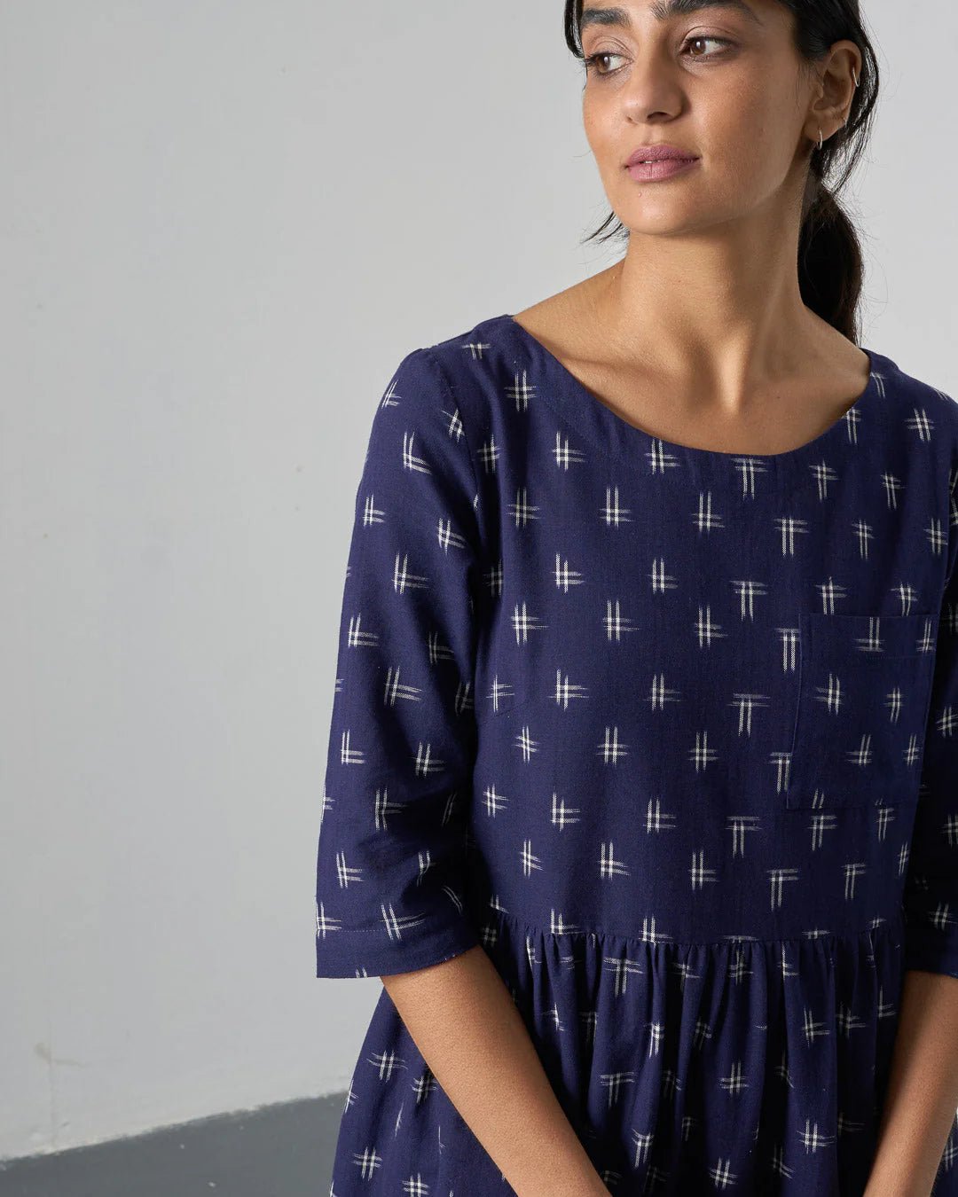 picture of Bibico Orla Day Dress - Ikat Check - Number Two - womens - fashion - clothing - Bibico 3