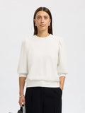 picture of Selected Tenny 3/4 Sweat Top - Snow White - Number Two - womens - fashion - clothing - Selected Femme 1