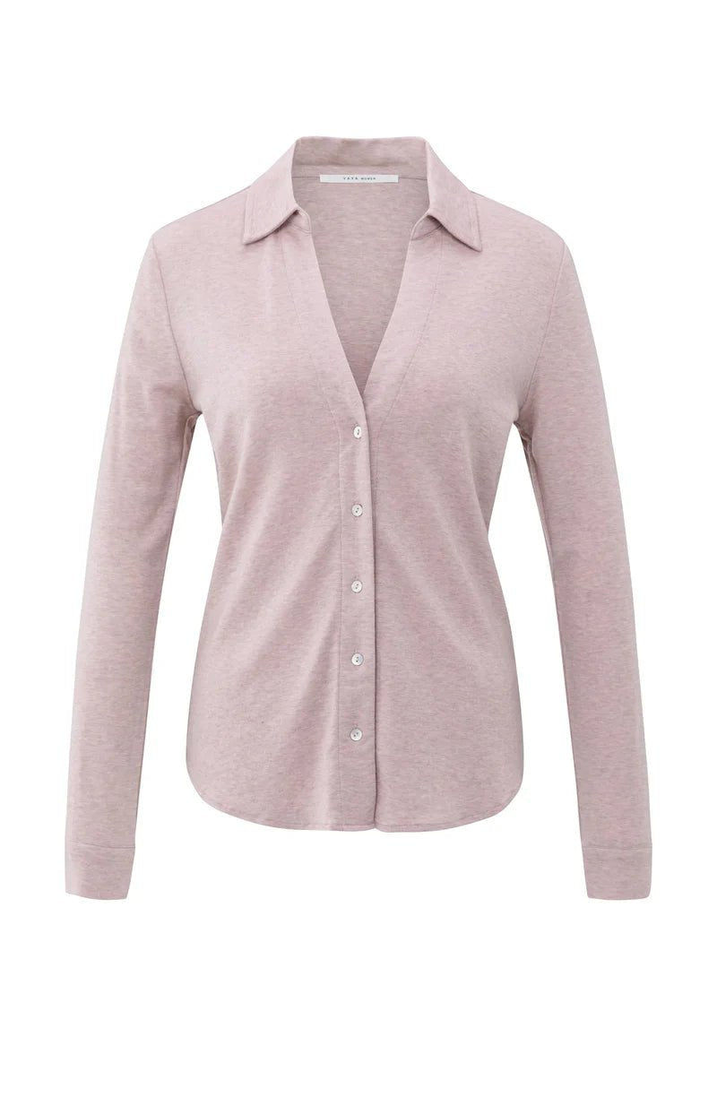 picture of Yaya Jersey Blouse - Shadow Gray Pink Melange - Number Two - womens - fashion - clothing - Yaya 6