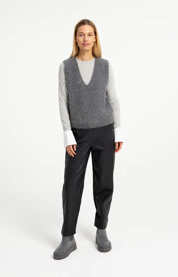 Yaya Jersey Top with Removable Cuffs - Grey Melange