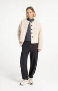 Yaya Jersey Trousers with Adjustable Hem - Hole Black Melange
