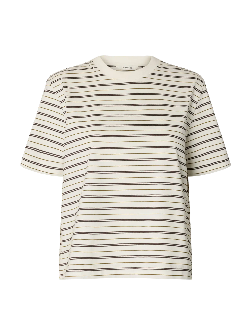 Selected Femme Essential SS Stripes Boxy Tee - Delicioso Multi