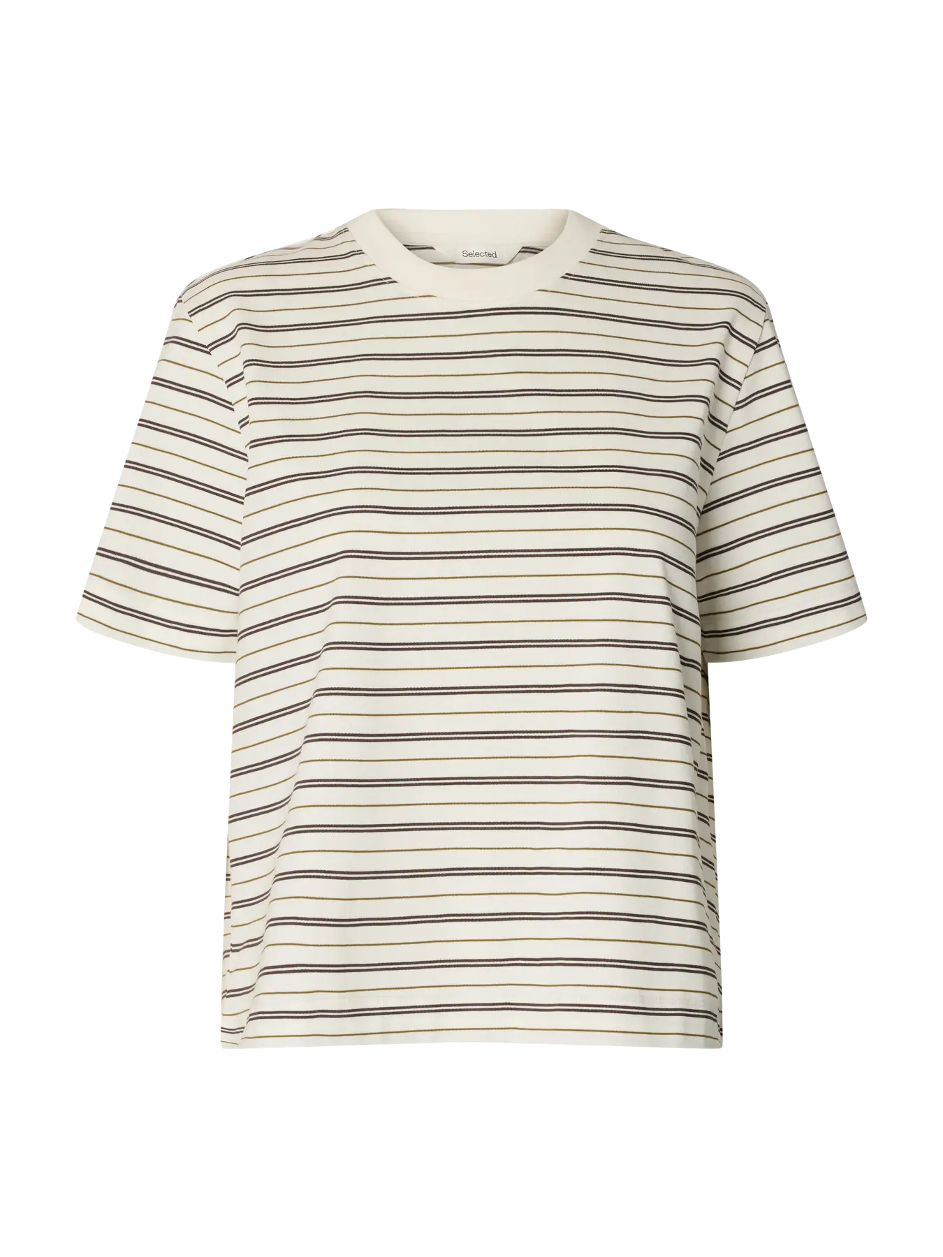 Selected Femme Essential SS Stripes Boxy Tee - Delicioso Multi