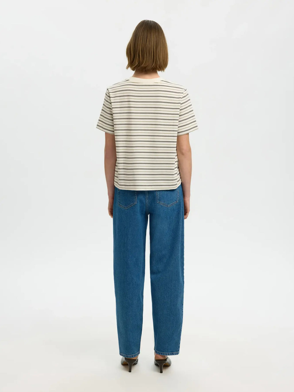 Selected Femme Essential SS Stripes Boxy Tee - Delicioso Multi