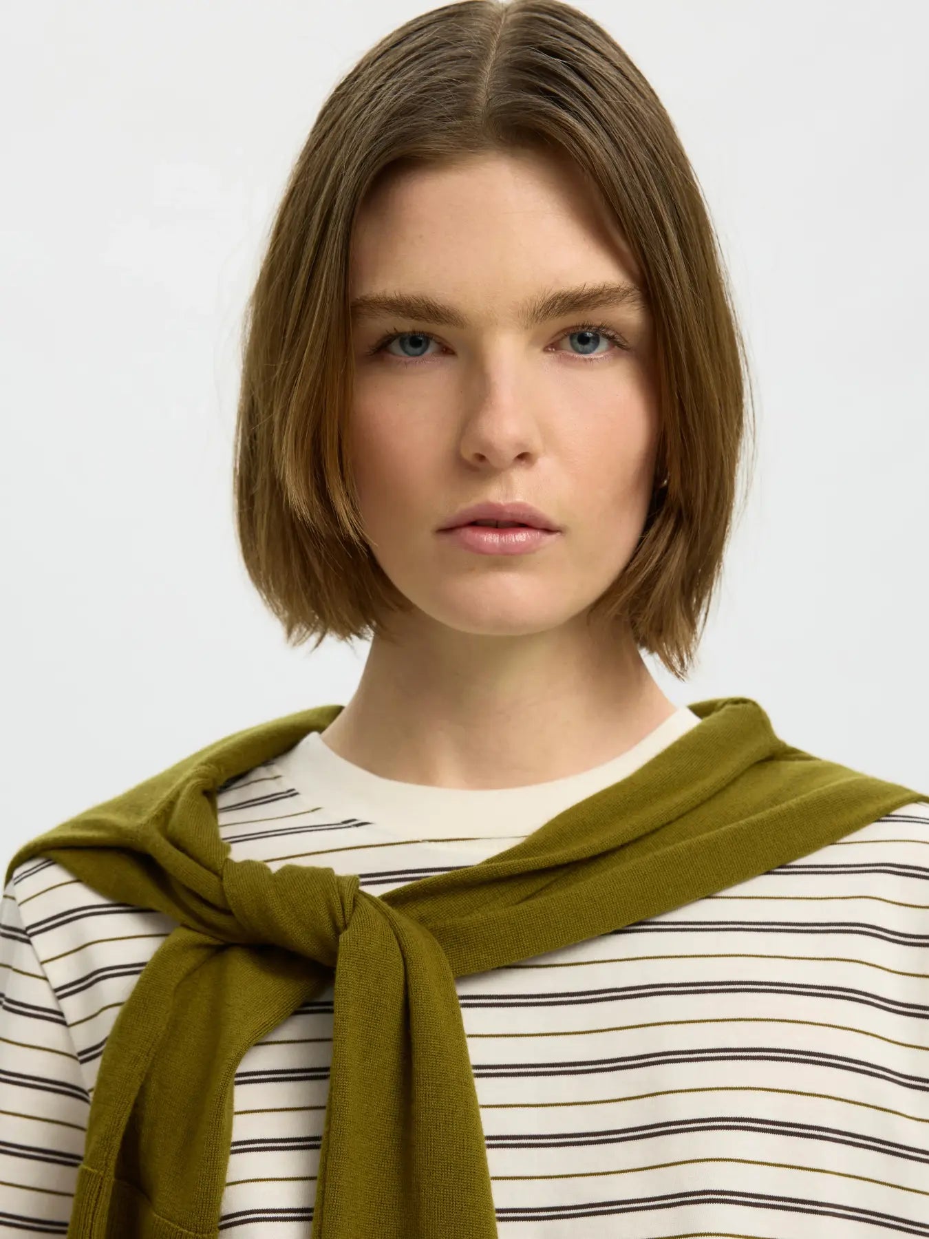 Selected Femme Essential SS Stripes Boxy Tee - Delicioso Multi