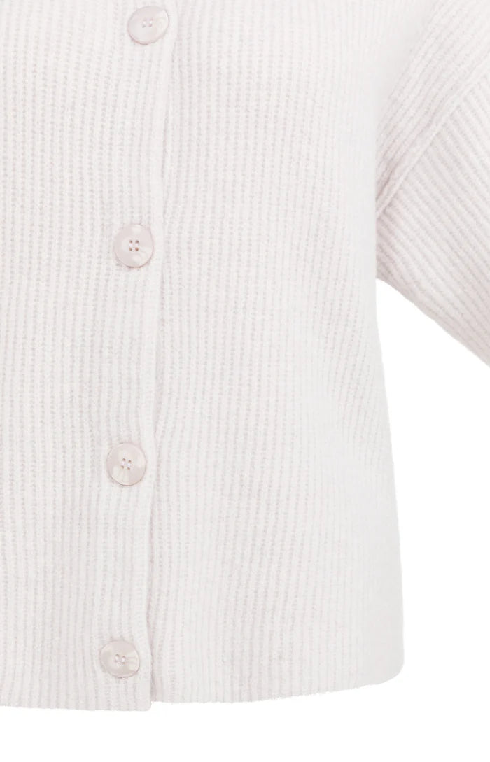 picture of Yaya Knitted Cardigan with Wide Short Sleeves & Buttons - Lilac Grey - Number Two - womens - fashion - Yaya 5