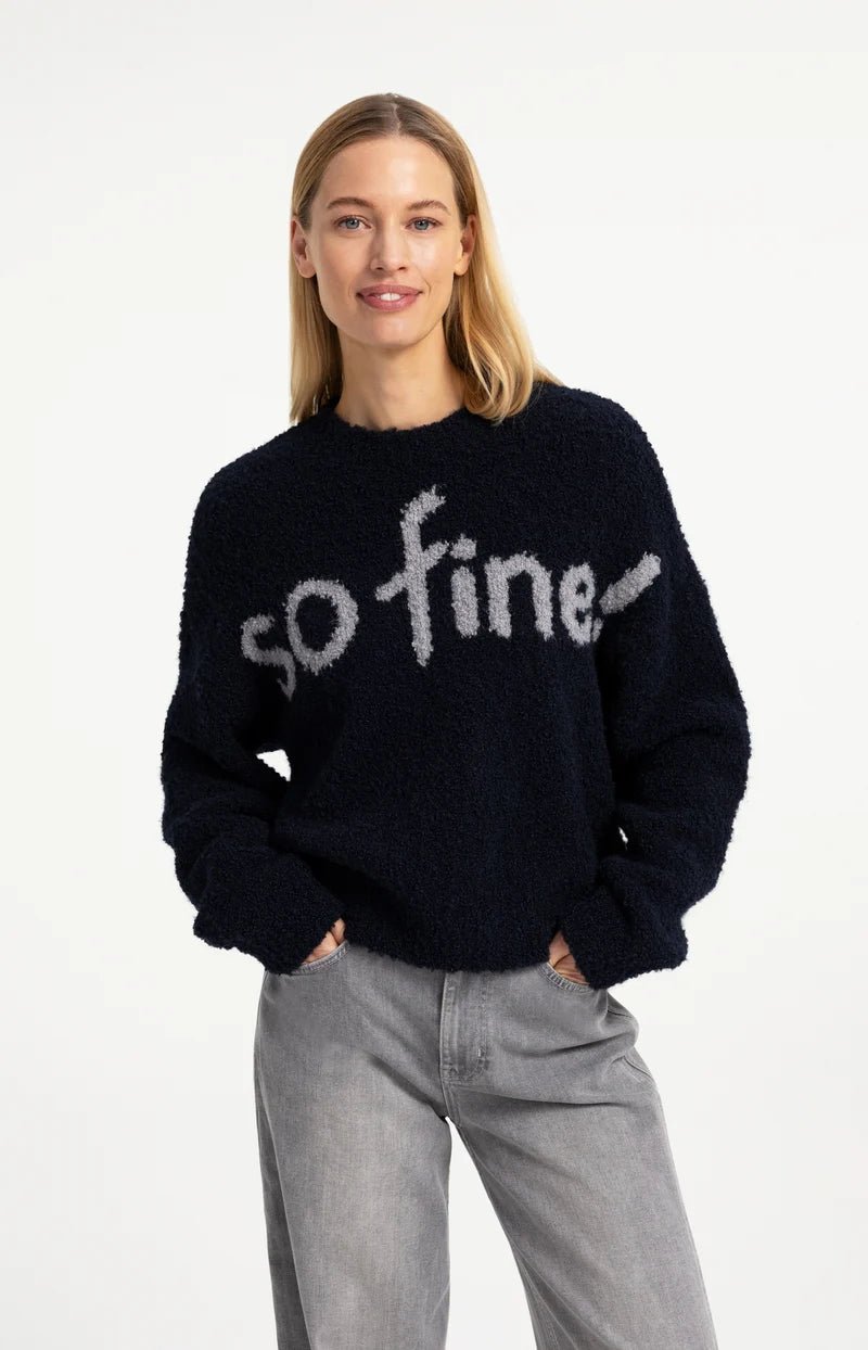 picture of Yaya Knitted Sweater with Artwork - Black Cat - Number Two - womens - fashion - clothing - Yaya 1