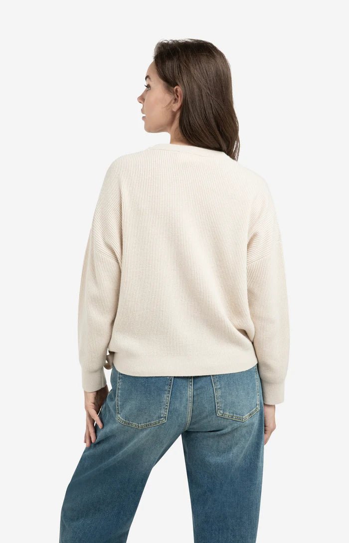 picture of Yaya Knitted Sweater Tie Details - Kit Beige Melange - Number Two - womens - fashion - clothing - Yaya 3