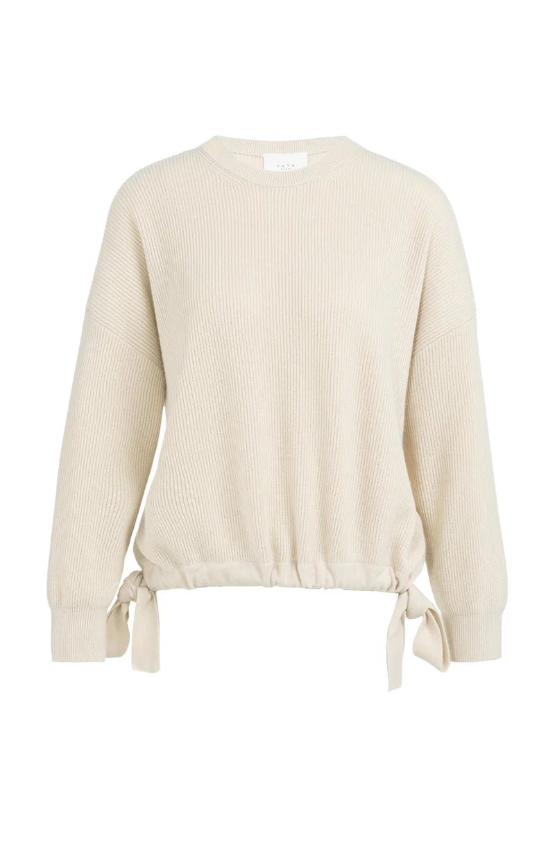 picture of Yaya Knitted Sweater Tie Details - Kit Beige Melange - Number Two - womens - fashion - clothing - Yaya 6