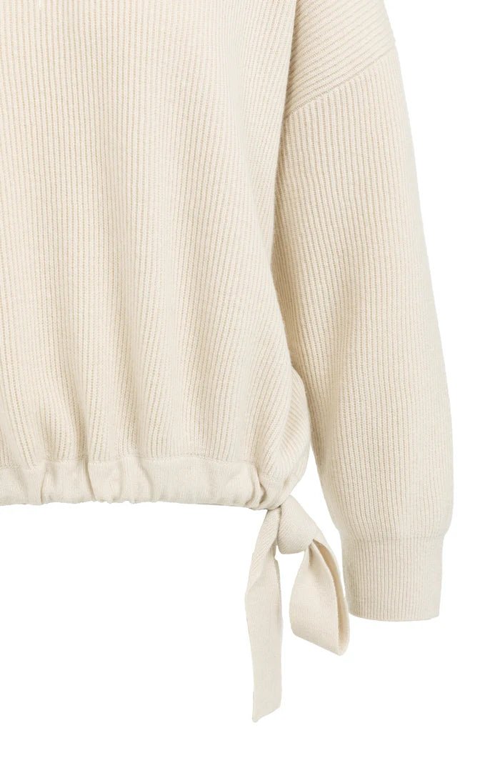 picture of Yaya Knitted Sweater Tie Details - Kit Beige Melange - Number Two - womens - fashion - clothing - Yaya 5
